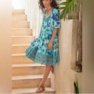 Blue Floral Women's Dress